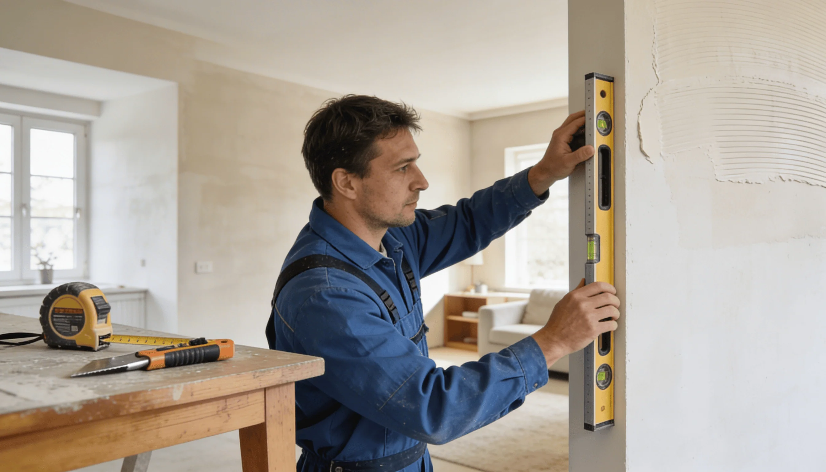Handwerker beim Trockenbau